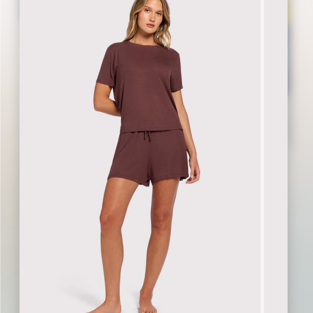 2 Pairs Of Nuuds Brown Short Sleeve Pajama Set
